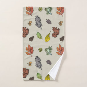 Modern red berry bird Towel