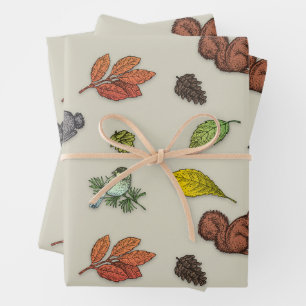 Modern Red Berry Christmas Bird Red Grey Wrapping  Wrapping Paper Sheet