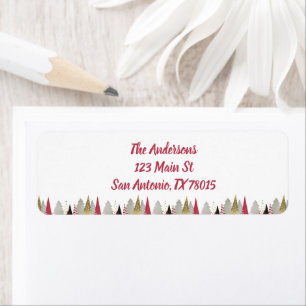 Modern Red Black Christmas Holiday Label