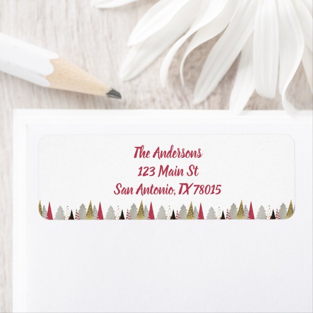 Modern Red Black Christmas Holiday Label (Insitu)