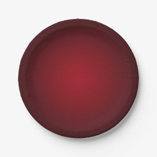 Modern Red-Black Grainy Vignette Paper Plate