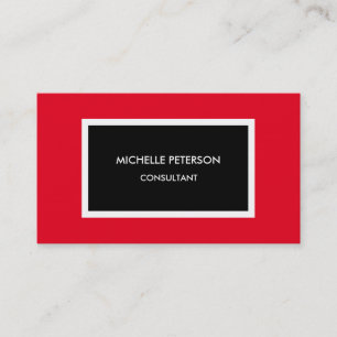 Modern Red Black Minimalist Professional Business Card