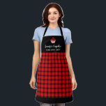 Modern red black plaid professional bakery apron<br><div class="desc">Modern rustic red black buffalo plaid,  professional business bakery Apron.
Add your own image or logo and name and text to personalise.</div>