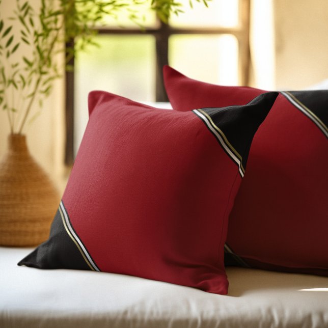 Modern Red Black Throw Pillow (Creator Uploaded)