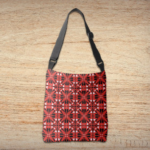 Modern Red Black Unique Original Design  Crossbody Bag