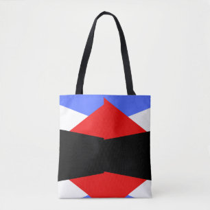 Modern Red & Blue & black & white colour block Tote Bag