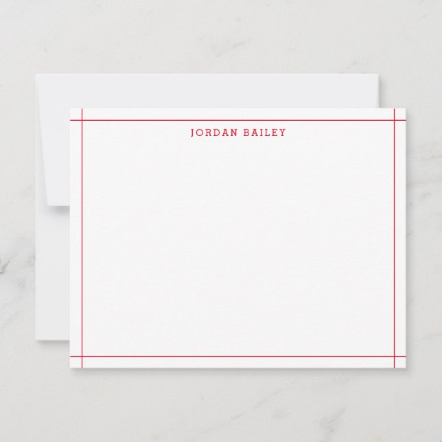 Modern Red Border Architect Modern Professional Card (Front)
