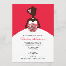 Modern Red Bridal Shower Invitation