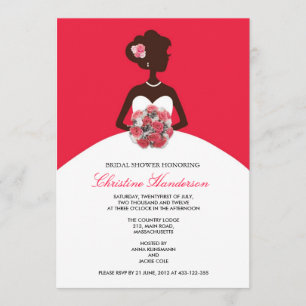 Modern Red Bridal Shower Invitation