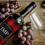 Modern Red Buffalo Plaid Personal Initial Wine Label<br><div class="desc">Elevate your style with our Modern Red Buffalo Plaid Personal Initial product,  exclusively available on Zazzle! Whether you're looking to add a touch of rustic charm to your wardrobe or searching for the perfect personalised gift,  this product is designed just for you.</div>