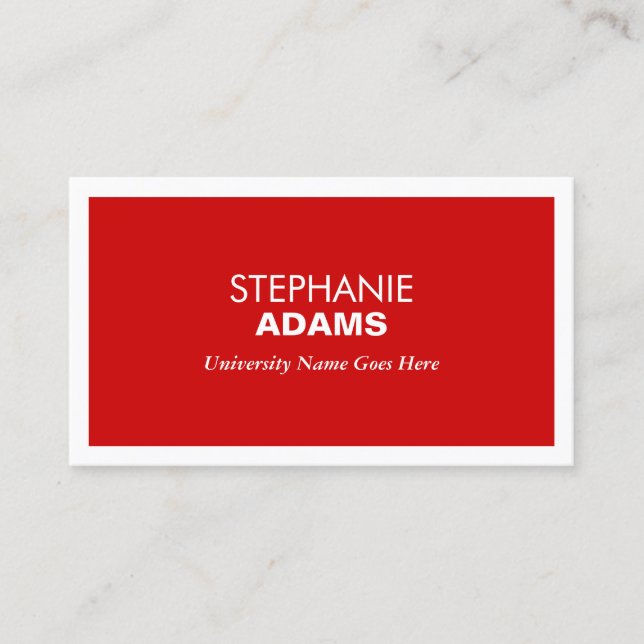 MODERN RED BUSINESS CARD FOR COLLEGE STUDENTS (Front)