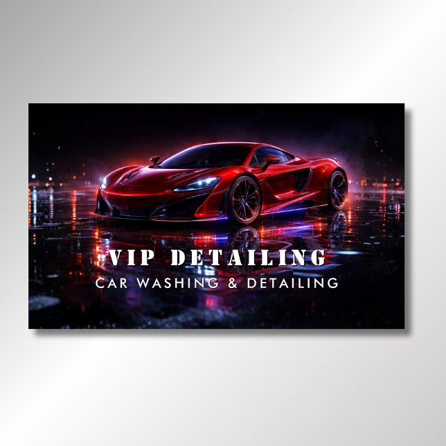Modern Red Car Wash & Auto Detailing Business Card (Creator Uploaded)