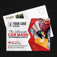 Modern Red Car Wash Auto Detailing Car Care