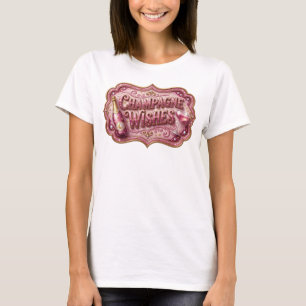 Modern Red CHAMPAGNE WISHES Graphic Tee