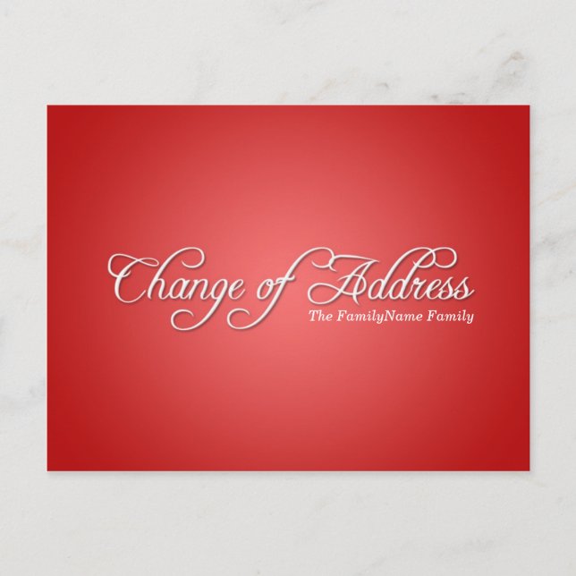 Modern Red Change of Address Postcard (Front)