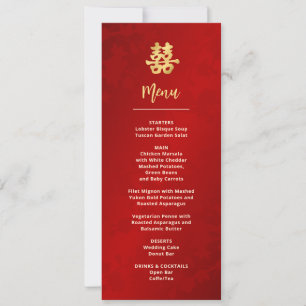 Modern Red Chinese Wedding  Invitation