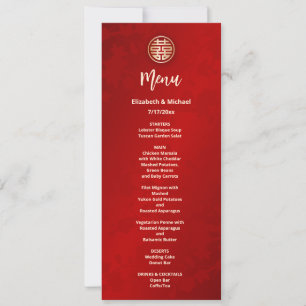 Modern Red Chinese Wedding  Invitation