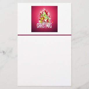Modern Red Christmas Graphic Illustration Stationery