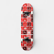 Modern Red Christmas Grid Pattern Minimalist 