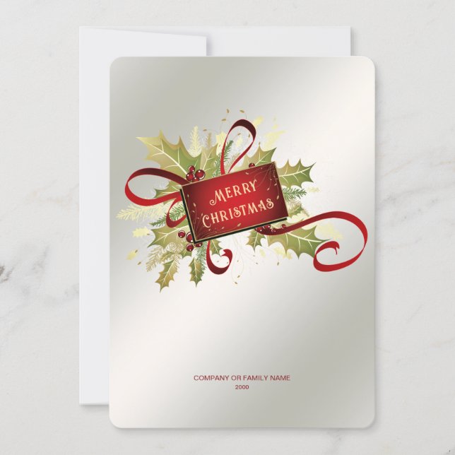 Modern Red Christmas Holiday Card (Front)