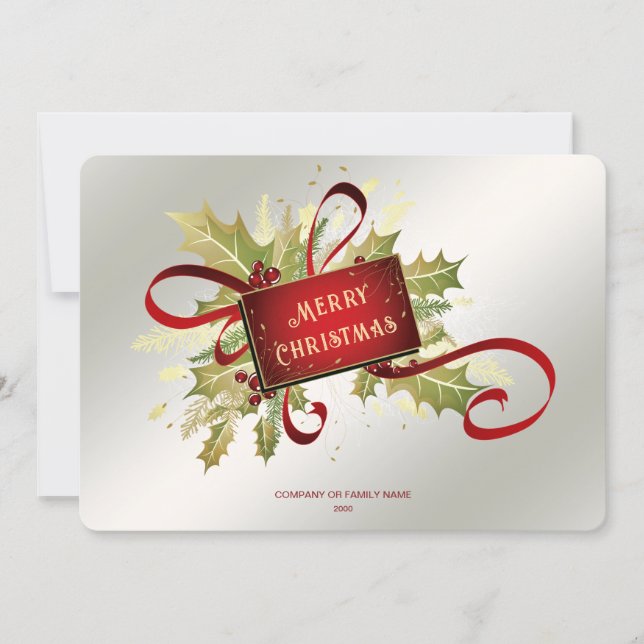 Modern Red Christmas Holiday Card (Front)