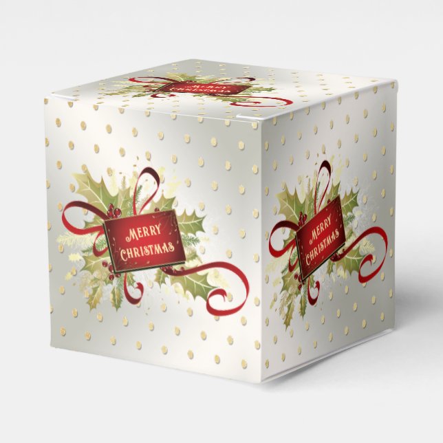 Modern Red Christmas Holiday Gift Box (Front Side)