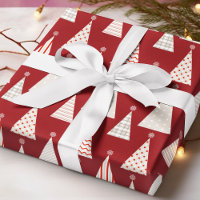 Modern Red Christmas Tree Stylish Festive Holiday