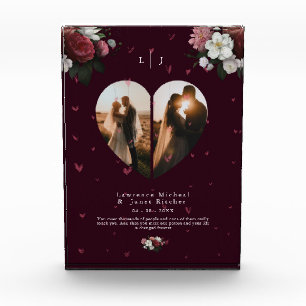 Modern Red Custom Heart shape gift for her & him Photo Block