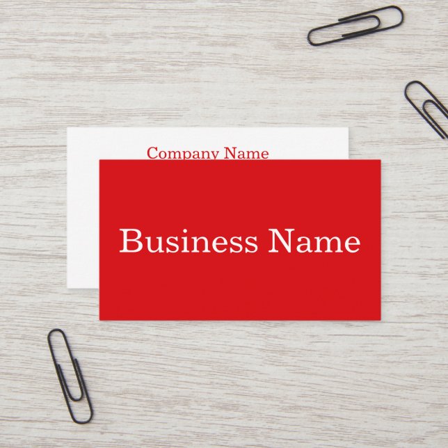 Modern Red Customized Personalized Business Card (Front/Back In Situ)
