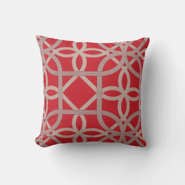 Modern Red Design Throw Pillow (Front)