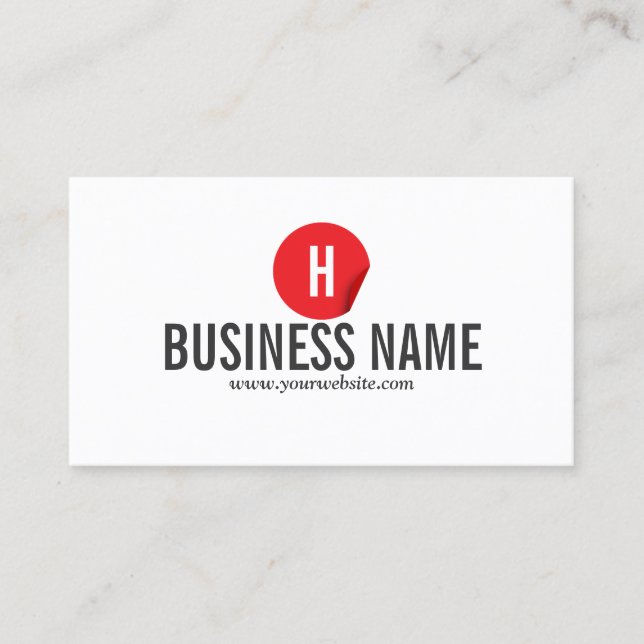 Modern Red Dot Tattoo Art Business Card (Front)