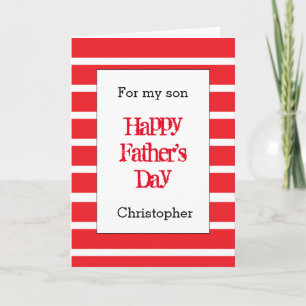 Modern Red Father's Day Son Card