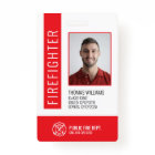 Modern Red Fire Department Firefighter ID 