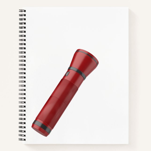 Modern red flashlight notebook (Front)