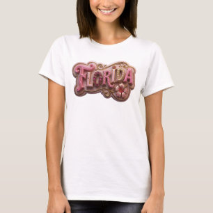 Modern Red FLORIDA Artistic Motif T-Shirt