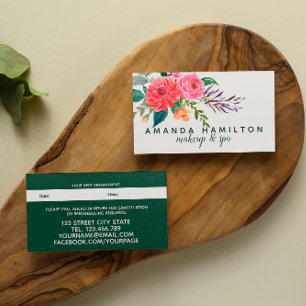 Modern red Flowers Bloom Watercolor Appointment Card