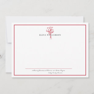 Modern Red Frame - Flowers & Hope Personalised Card