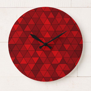 Modern Red Geometric Wall Clock