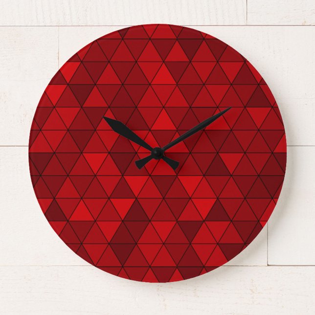 Modern Red Geometric Wall Clock (Creator Uploaded)