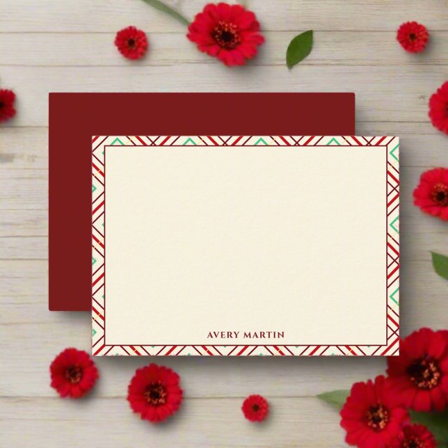 Modern Red Gingham Thank You Nursery Card (Creator Uploaded)