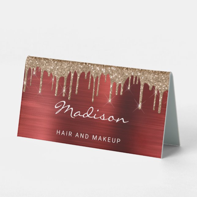 Modern Red Gold Dripping Business (Front)