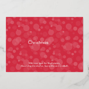 Modern Red Gold Script Bokeh Merry Christmas