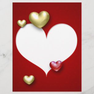 Modern Red Gold Valentine Hearts