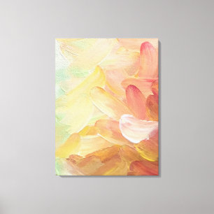 Modern Red Golden Teal White Abstract Oil Painting Canvas Print