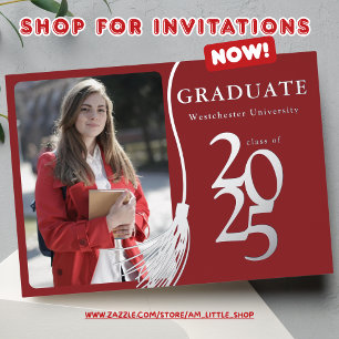 Modern Red Grad Photo Graduation 2025