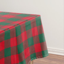 Modern Red Green Buffalo Plaid Christmas Pattern