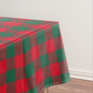 Modern Red Green Buffalo Plaid Christmas Pattern Tablecloth
