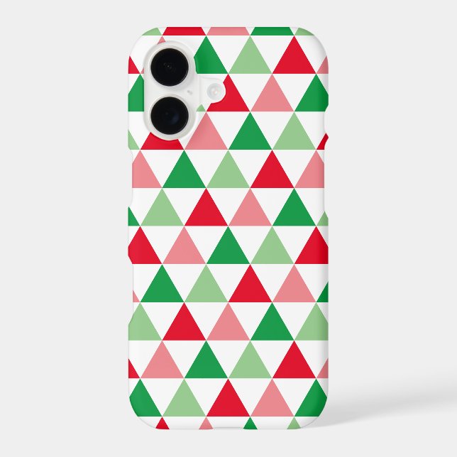 Modern Red Green Christmas Geometric Pattern (Back)