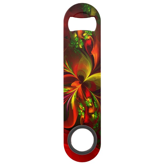 Modern Red Green Floral Abstract Art Pattern #05 (Front)