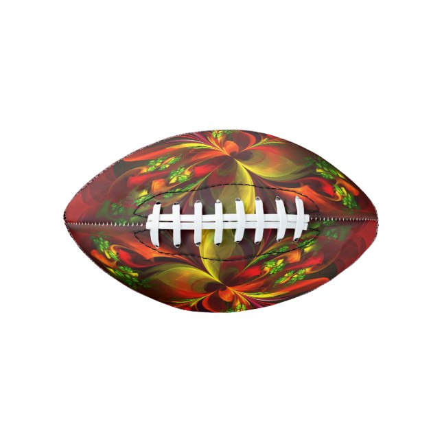 Modern Red Green Floral Abstract Art Pattern #05 American Football (Front)